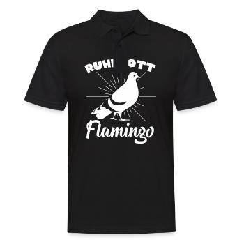 Ruhrpott Flamingo Tauben - Männer Poloshirt - Schwarz - Vorne - Kai (181cm)