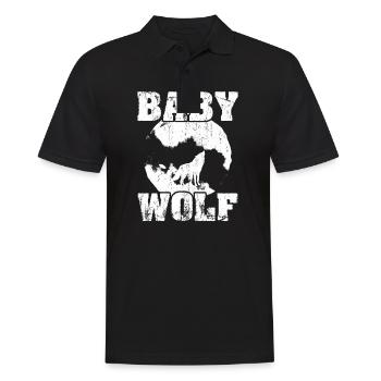 Heulender Baby Wolf Mond - Männer Poloshirt - Schwarz - Vorne - Kai (181cm)