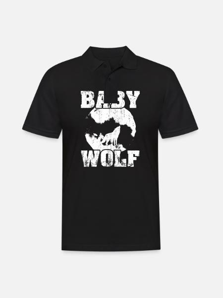 Howling Baby Wolf Moon - Men's Polo Shirt - black