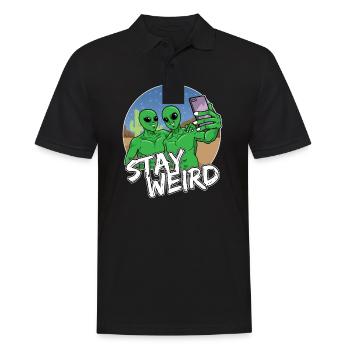 Selfie de téléphone extraterrestre - Polo Homme - noir - Devant - Kai (181cm)
