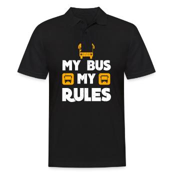 My Bus My Rules Bus Driver - Männer Poloshirt - Schwarz - Vorne - Kai (181cm)