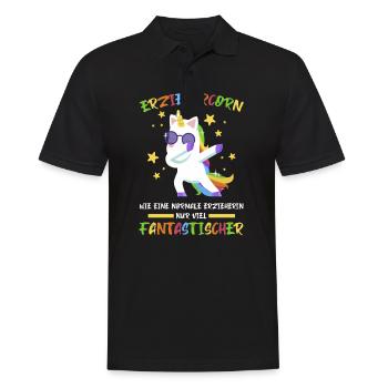 Erziehercorn Wie Eine Erzieherin Nur Besser - Männer Poloshirt - Schwarz - Vorne - Kai (181cm)