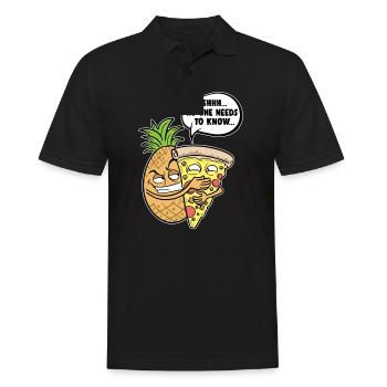 Pineapple Hawaiian Pizza Shh, No One Needs To Know - Männer Poloshirt - Schwarz - Vorne - Kai (181cm)