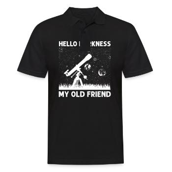 Telescope Astronomy Hello Darkness - Men's Polo Shirt - black - Front - Kai (181cm)