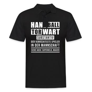 Handball Torwart Der Verrückteste Handballer - Männer Poloshirt - Schwarz - Vorne - Kai (181cm)