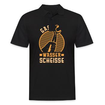 Gas Wasser Scheiße Klempner Spengler - Männer Poloshirt - Schwarz - Vorne - Kai (181cm)