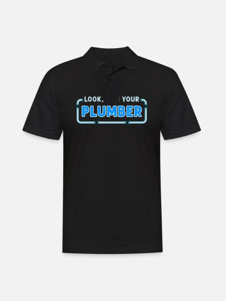 Look I Am Your Plumber - Männer Poloshirt - Schwarz