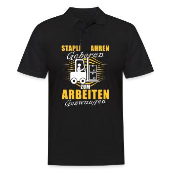 Zum Stapler Fahren Geboren Gabelstaplerfahrer - Männer Poloshirt - Schwarz - Vorne - Kai (181cm)