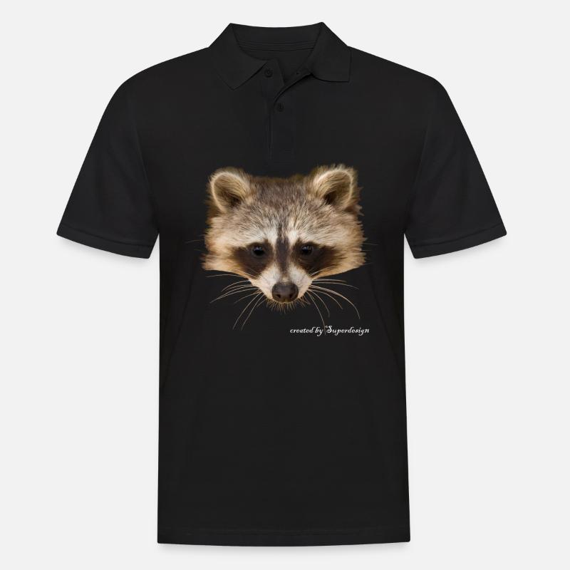 Waschbär - Männer Poloshirt - Schwarz