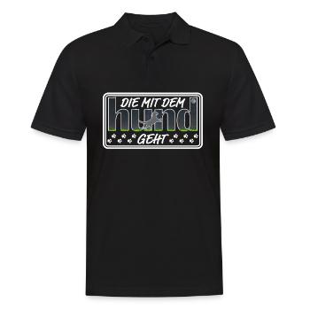 Die mit dem Hund geht | Hundebesitzerin Hundeshirt - Männer Poloshirt - Schwarz - Vorne - Kai (181cm)