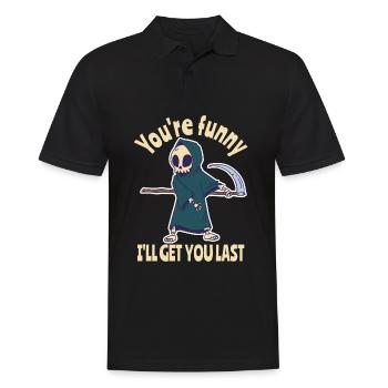 Lustiger Sensenmann Skelett Halloween Kostüm - Männer Poloshirt - Schwarz - Vorne - Kai (181cm)