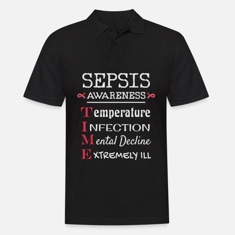 Sepsis Bewusstsein, Blutvergiftung - Männer Poloshirt - Schwarz