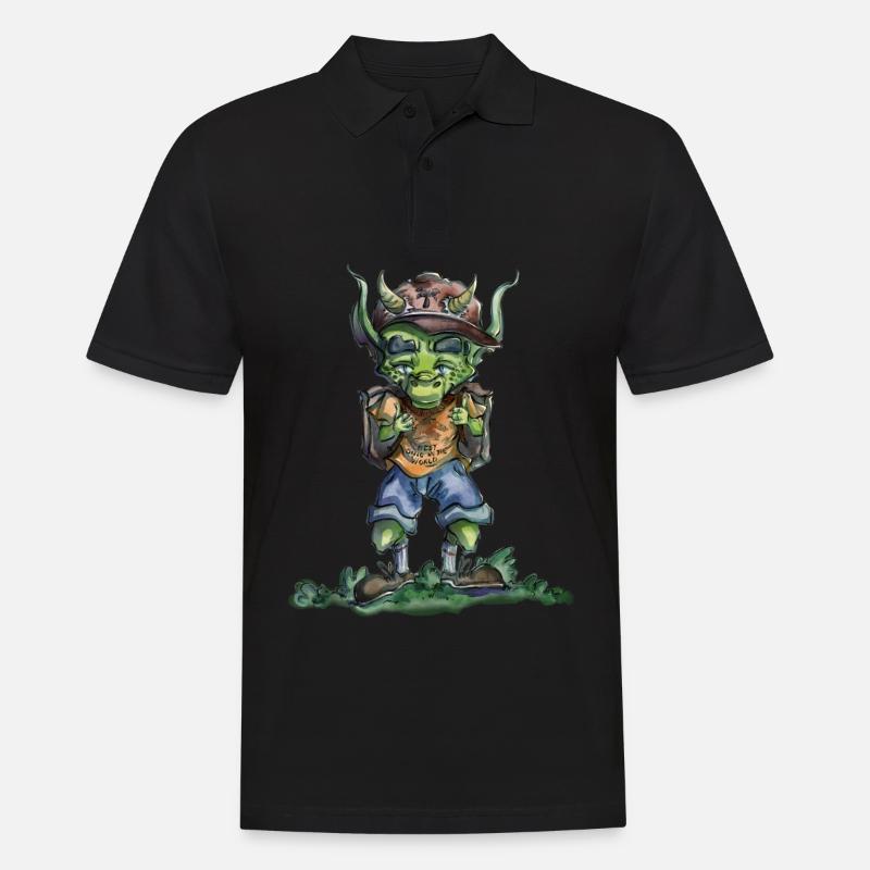 Drache geht zur Schule - Männer Poloshirt - Schwarz