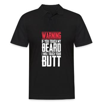 Bartträger Bart Vollbart Ziegenbart Stoppelbart - Männer Poloshirt - Schwarz - Vorne - Kai (181cm)