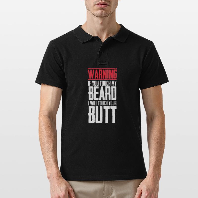 Bartträger Bart Vollbart Ziegenbart Stoppelbart Männer Poloshirt