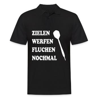 Dart Pfeil Witz Spruch Dartspieler Geschenk Idee - Männer Poloshirt - Schwarz - Vorne - Kai (181cm)