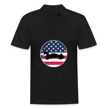 RC Buggy Racer model cars hobby USA Flag USA - Men's Polo Shirt - black - Front - Kai (181cm)