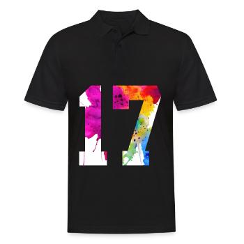 NUMMER 17 JAHRE ALT 17. GEBURTSTAG - Männer Poloshirt - Schwarz - Vorne - Kai (181cm)