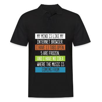 My Mind is like my internet Browser Computer Nerd - Men's Polo Shirt - black - Front - Kai (181cm)
