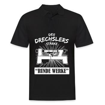 Drechsler Runde Werke Drechseln - Männer Poloshirt - Schwarz - Vorne - Kai (181cm)