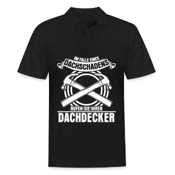 Dachdecker Zimmermann Dachschaden - Männer Poloshirt - Schwarz - Vorne - Kai (181cm)