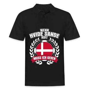 Hvide Sande Holmsland Klit Witz Dänemark - Männer Poloshirt - Schwarz - Vorne - Kai (181cm)