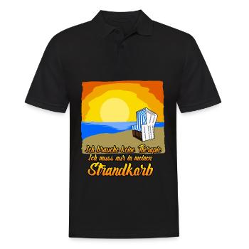 Strandkorb Ostsee Nordsee Strandkörbe - Männer Poloshirt - Schwarz - Vorne - Kai (181cm)