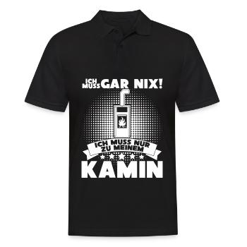 Kamin Kaminofen Brennholz Ofen - Männer Poloshirt - Schwarz - Vorne - Kai (181cm)