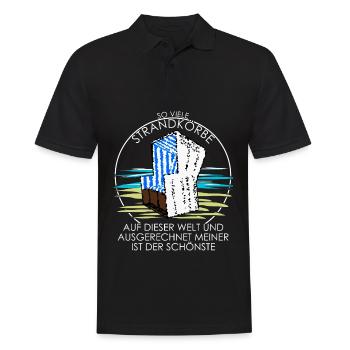 Strandkorb Ostsee Nordsee Witz Urlaub - Männer Poloshirt - Schwarz - Vorne - Kai (181cm)