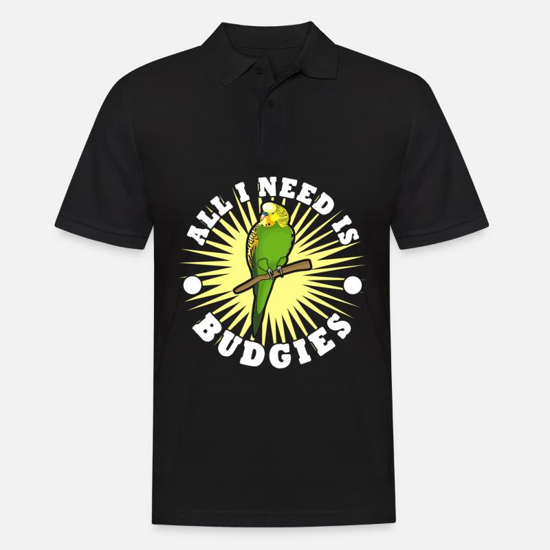 Perruche Perruche Budgerigar - Polo Homme - noir