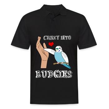 Budgerigar Budgie Coeur Budgerigar - Polo Homme - noir - Devant - Kai (181cm)