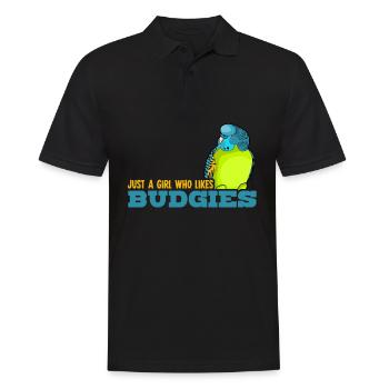 Budgie Girl Budgie Parakeet - Men's Polo Shirt - black - Front - Kai (181cm)