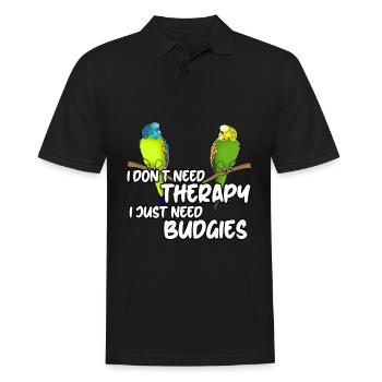 Budgerigar Thérapie Budgerigar - Polo Homme - noir - Devant - Kai (181cm)