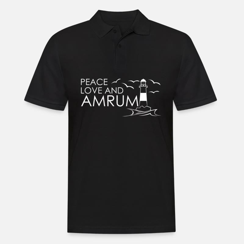 Amrum Leuchtturm - Männer Poloshirt - Schwarz