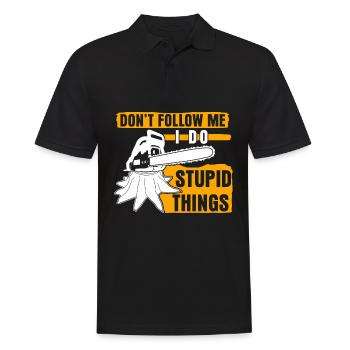 Chainsaw Chainsaws Joke Lumberjack - Men's Polo Shirt - black - Front - Kai (181cm)