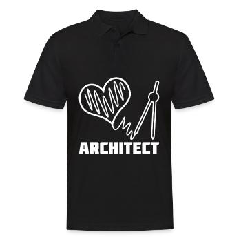 Architekt Herz Architektur Architekten - Männer Poloshirt - Schwarz - Vorne - Kai (181cm)