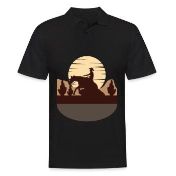 Reining Rider Équitation Western - Polo Homme - noir - Devant - Kai (181cm)