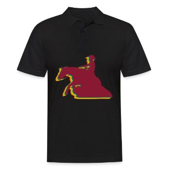 Reining Rider Horse Retro Western Riding - Polo Homme - noir - Devant - Kai (181cm)