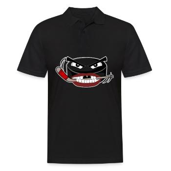 Eishockey Puck Eishockeyspieler - Männer Poloshirt - Schwarz - Vorne - Kai (181cm)