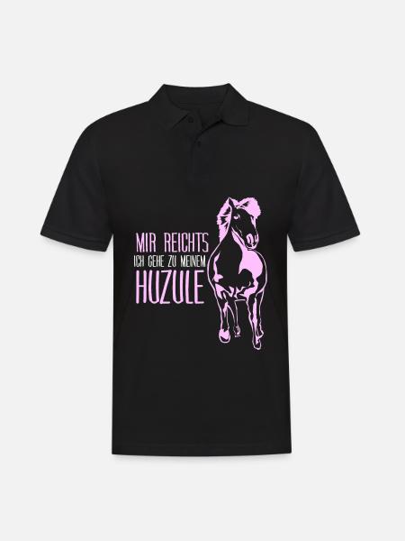 Huzule Spruch mit Pferd - Männer Poloshirt - Schwarz