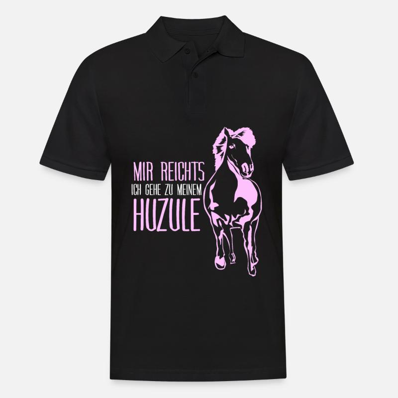 Huzule Spruch mit Pferd - Männer Poloshirt - Schwarz