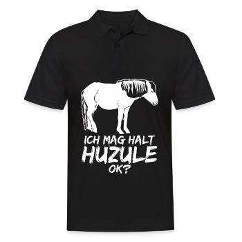 Huzule Pferd Reiter Reiten - Männer Poloshirt - Schwarz - Vorne - Kai (181cm)
