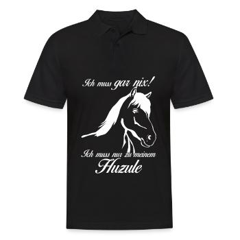 Huzule Reiter Pferd Reiten - Männer Poloshirt - Schwarz - Vorne - Kai (181cm)