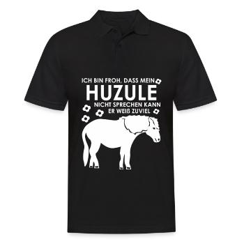 Huzule Spruch mit Pferd für Reiter - Männer Poloshirt - Schwarz - Vorne - Kai (181cm)