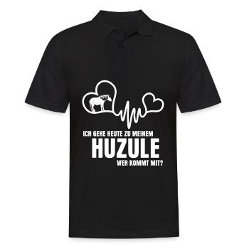 Huzule Reiter Pferd - Männer Poloshirt - Schwarz - Vorne - Kai (181cm)