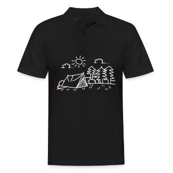Mountain Sports Hiking Climbing Mountains Camping - Men's Polo Shirt - black - Front - Kai (181cm)