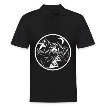 Outdoor Wandern Mond Wald Camping - Männer Poloshirt - Schwarz - Vorne - Kai (181cm)