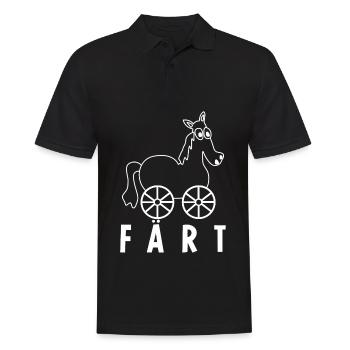 Pferd mit Rädern Färt Reiter Reitsport - Männer Poloshirt - Schwarz - Vorne - Kai (181cm)
