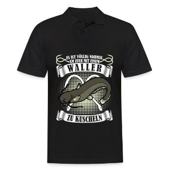 Angeln Waller Angler Fischen Fischer - Männer Poloshirt - Schwarz - Vorne - Kai (181cm)