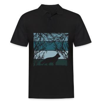 White Shepherd Nature Shepherd Dogs - Men's Polo Shirt - black - Front - Kai (181cm)